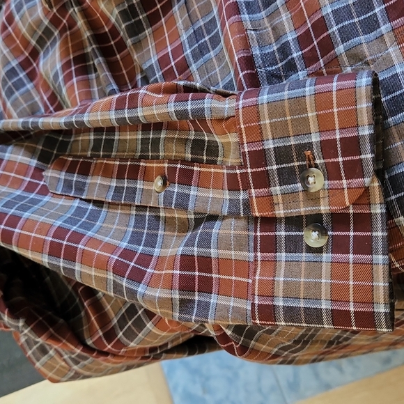 Jos. A. Bank, Men's L Tailored Fit, Grey, Burgundy, Burnt Orange Sq w White - Picture 2 of 5